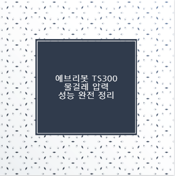 에브리봇 TS300 물걸레 압력 성능 완전 정리