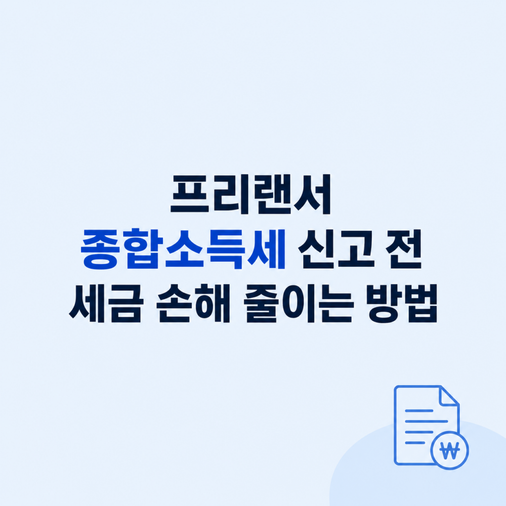 프리랜서 종합소득세 신고 손해 계산 기준