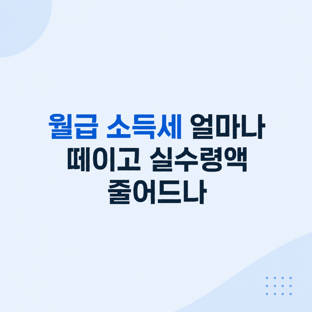 월급 소득세 실수령액 비용 계산